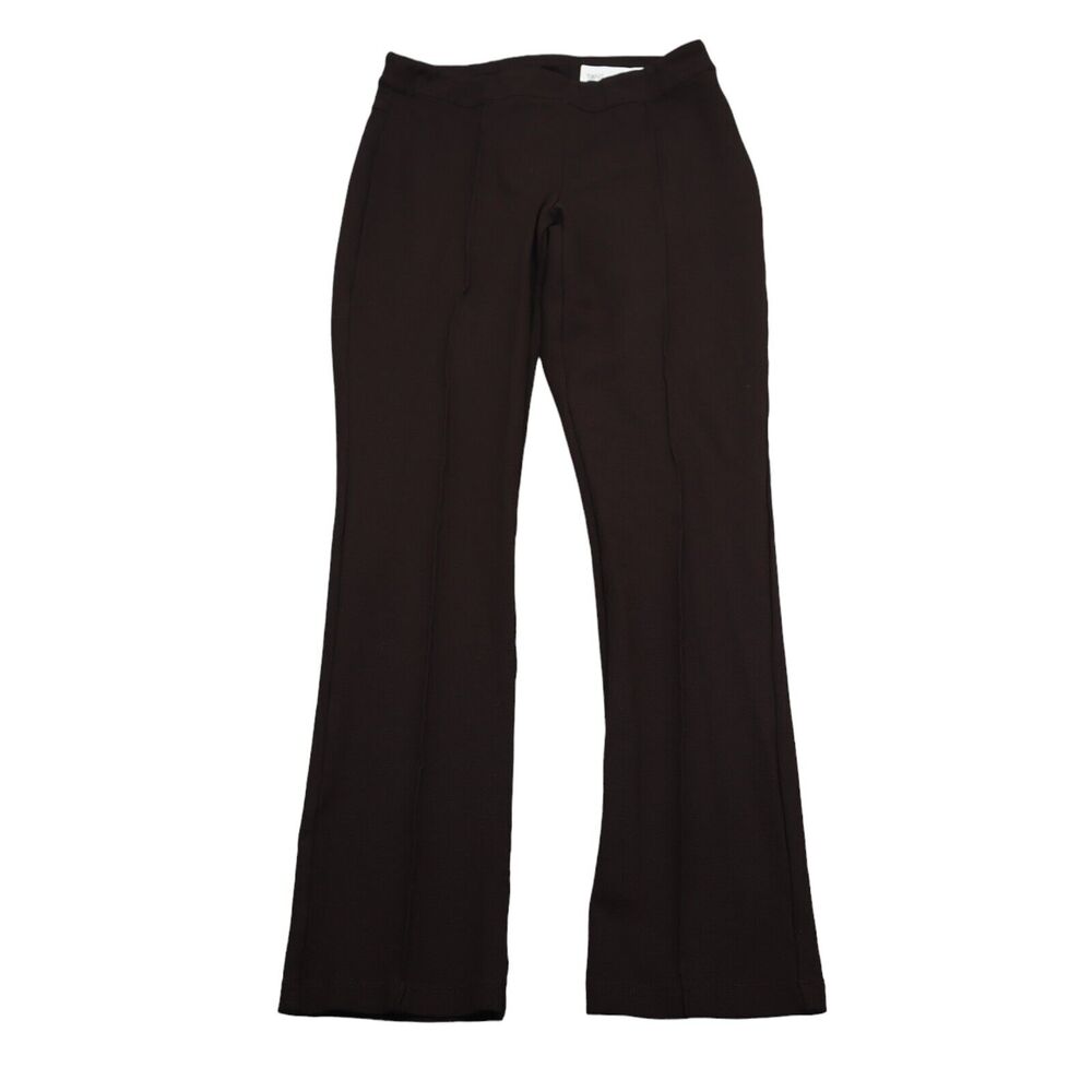 Soma Pants Womens S Brown Mid Rise Flared Solid Elastic Waist Trouser